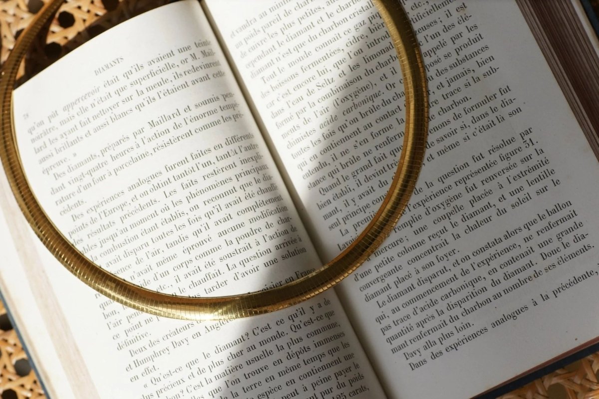 Collier Cable Omega Vintage Or Jaune - Castafiore