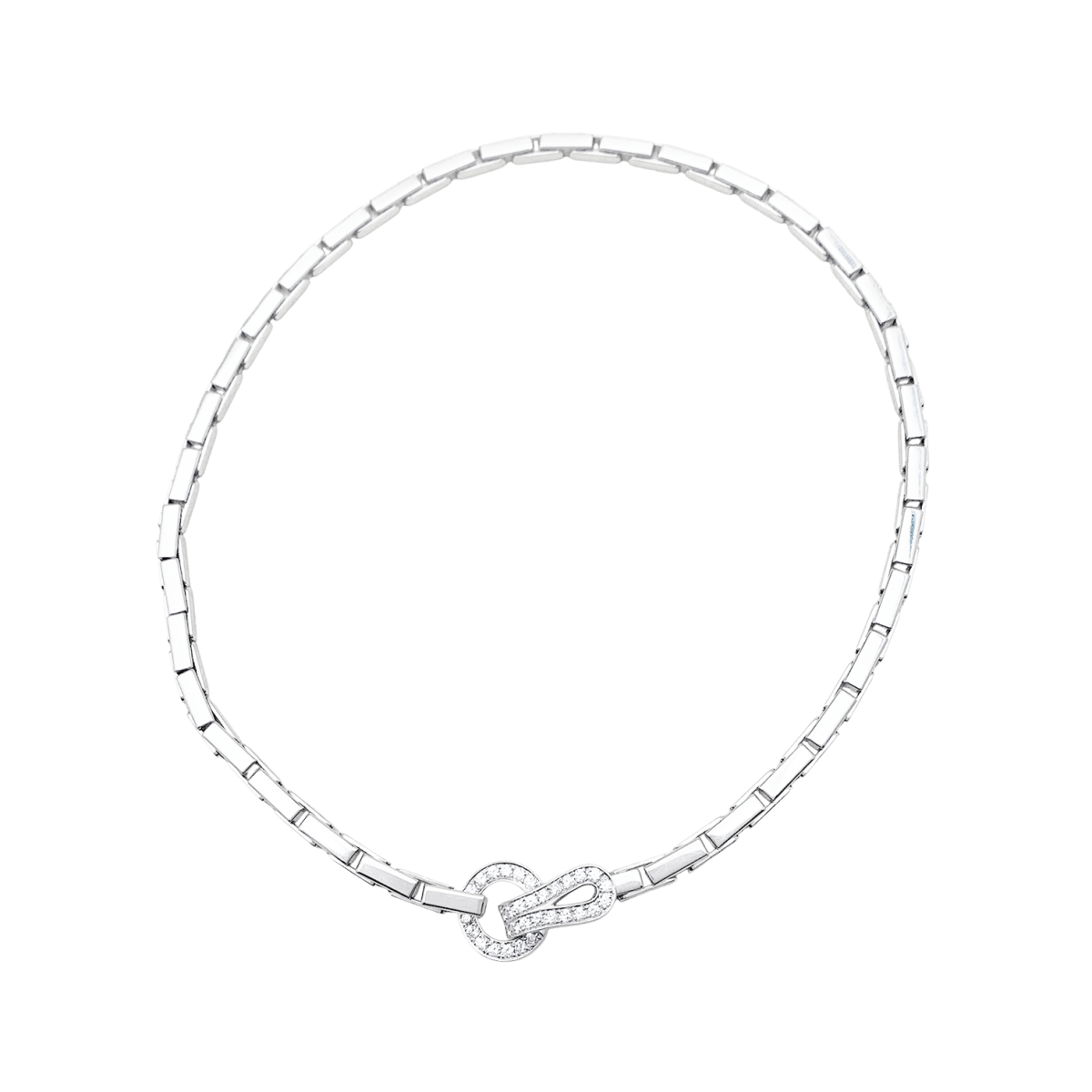 Collier Cartier "Agrafe" en or blanc et diamants. - Castafiore
