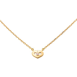 Collier CARTIER Coeur maille forçat en or jaune saphir - Castafiore