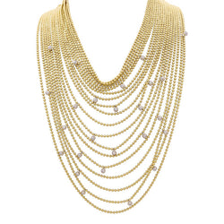 Collier CARTIER "Draperie de Décolleté" en or jaune, or blanc, perles et diamants - Castafiore