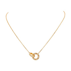 Collier CARTIER Love pavé maille forçat en or rose et diamant - Castafiore