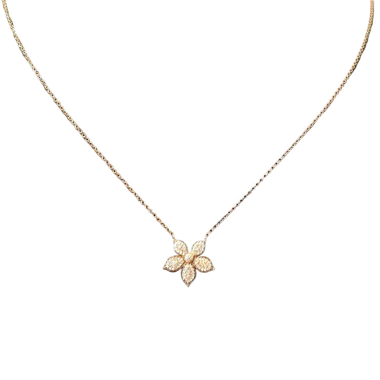 Collier CASANERA Feuille de châtaignier en or rose et diamants - Castafiore