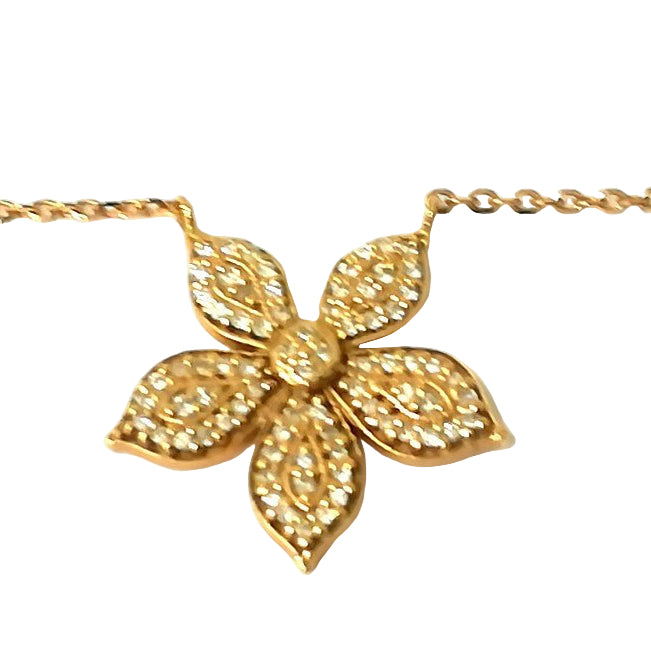 Collier CASANERA Feuille de châtaignier en or rose et diamants - Castafiore