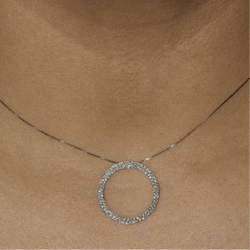 Collier "Cercle de la vie" en or blanc et diamants - Castafiore