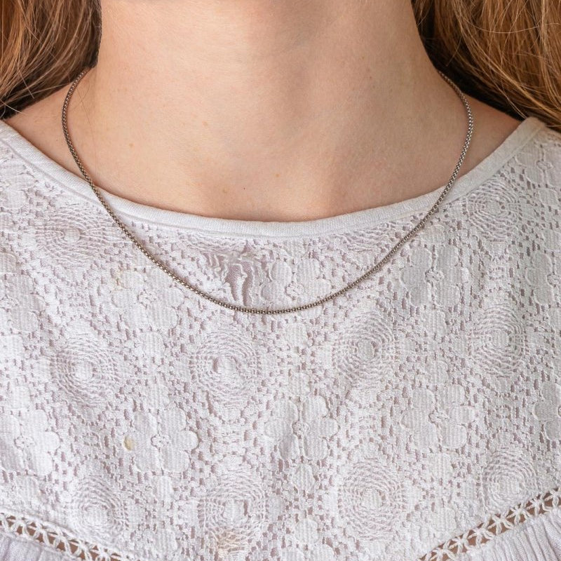 Collier Chaîne à maillon Or blanc - Castafiore