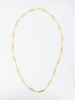 Collier chaine Art Nouveau maille filigrane or jaune - Castafiore