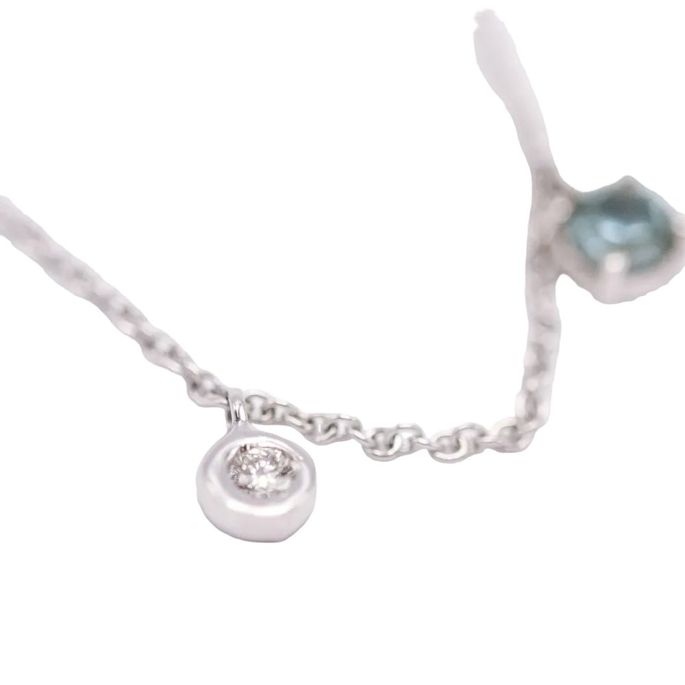 Collier Chaîne BELL en or blanc, topaze et diamants - Castafiore