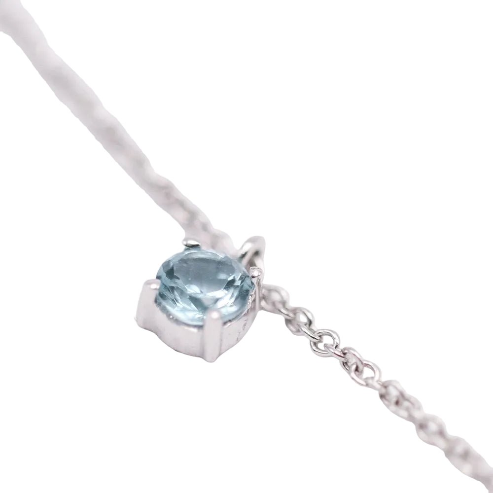 Collier Chaîne BELL en or blanc, topaze et diamants - Castafiore