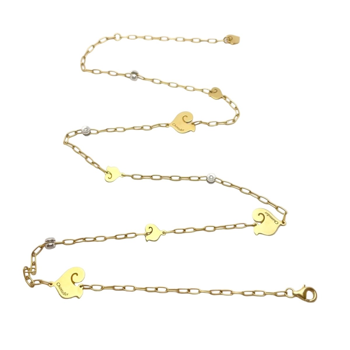Collier Chaîne CHANTECLER en or blanc, or jaune et diamants - Castafiore
