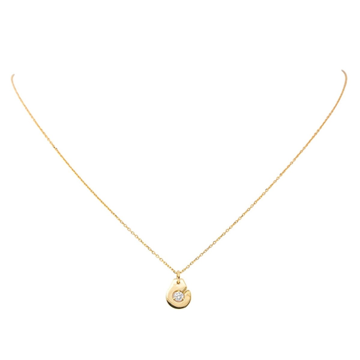 Collier Chaîne DINH VAN "Menottes R8" en or jaune et diamant - Castafiore