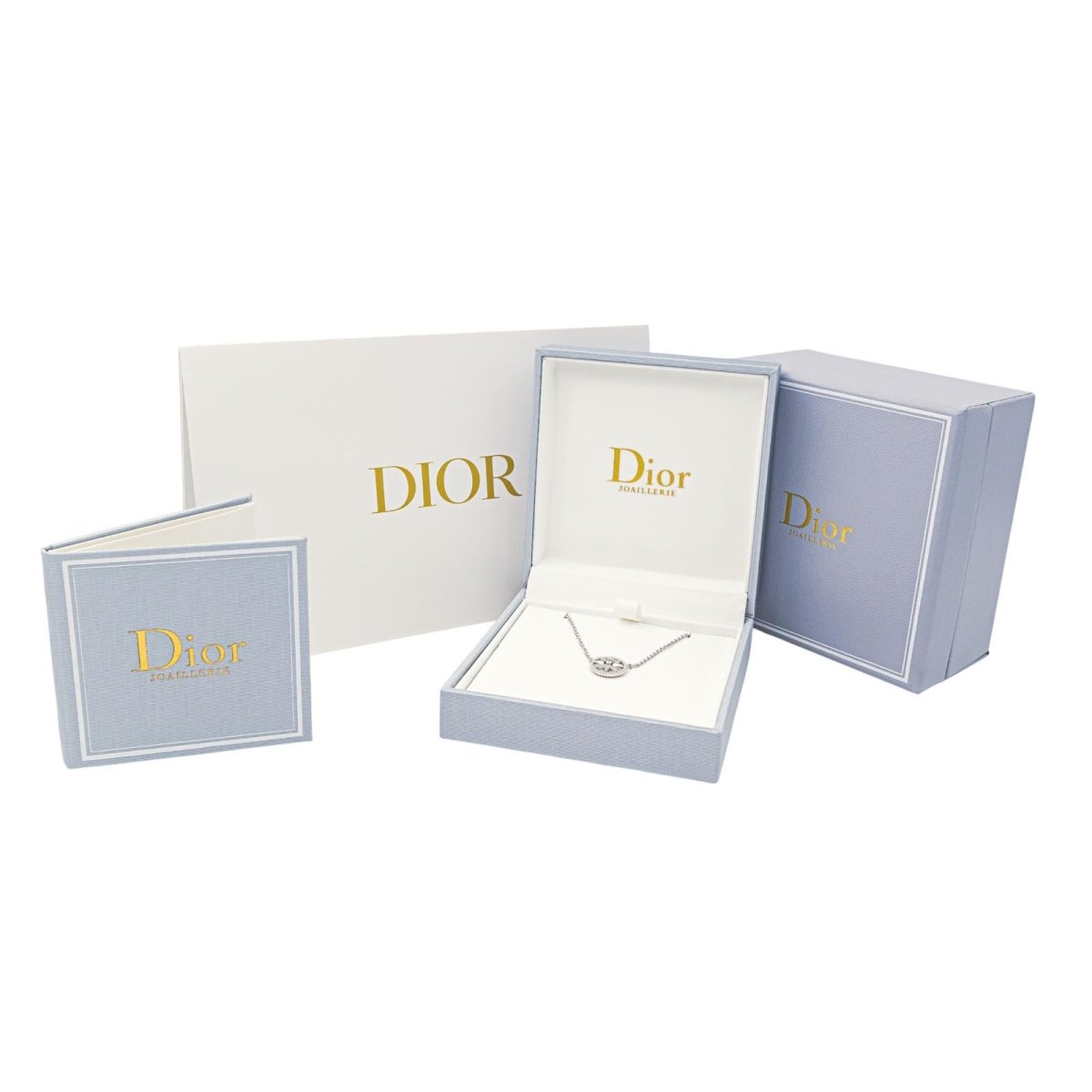 Collier Chaîne DIOR "Rose des vents" en or blanc et diamant - Castafiore