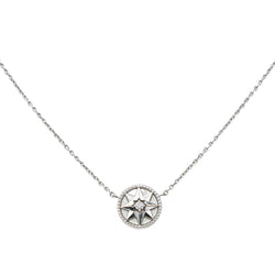Collier Chaîne DIOR "Rose des vents" en or blanc et diamant - Castafiore