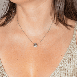 Collier Chaîne DIOR "Rose des vents" en or blanc et diamant - Castafiore