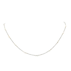 Collier Chaîne en or blanc et perles - Castafiore