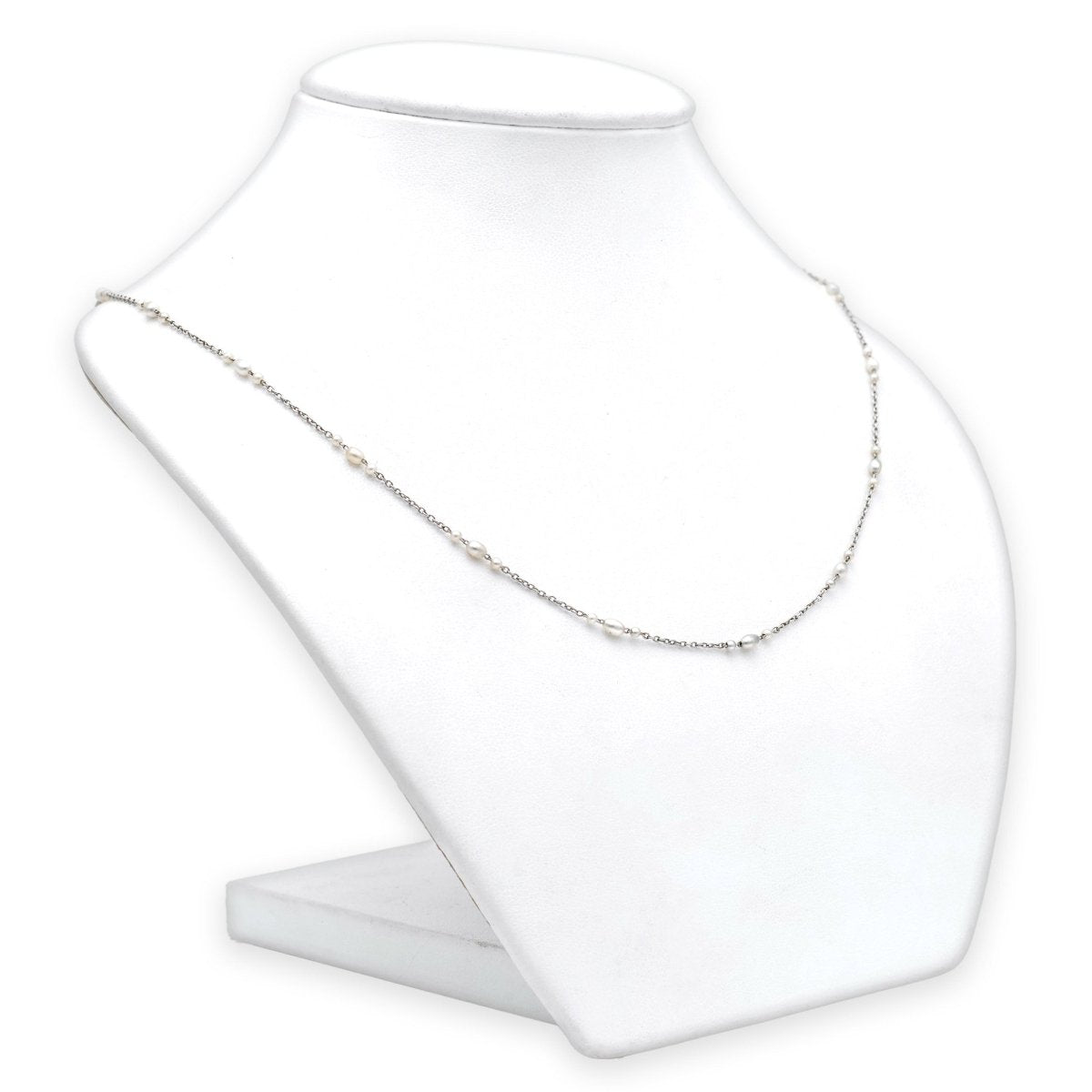 Collier Chaîne en or blanc et perles - Castafiore