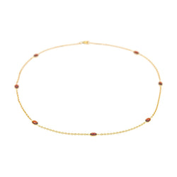 Collier Chaîne en or jaune et grenats - Castafiore