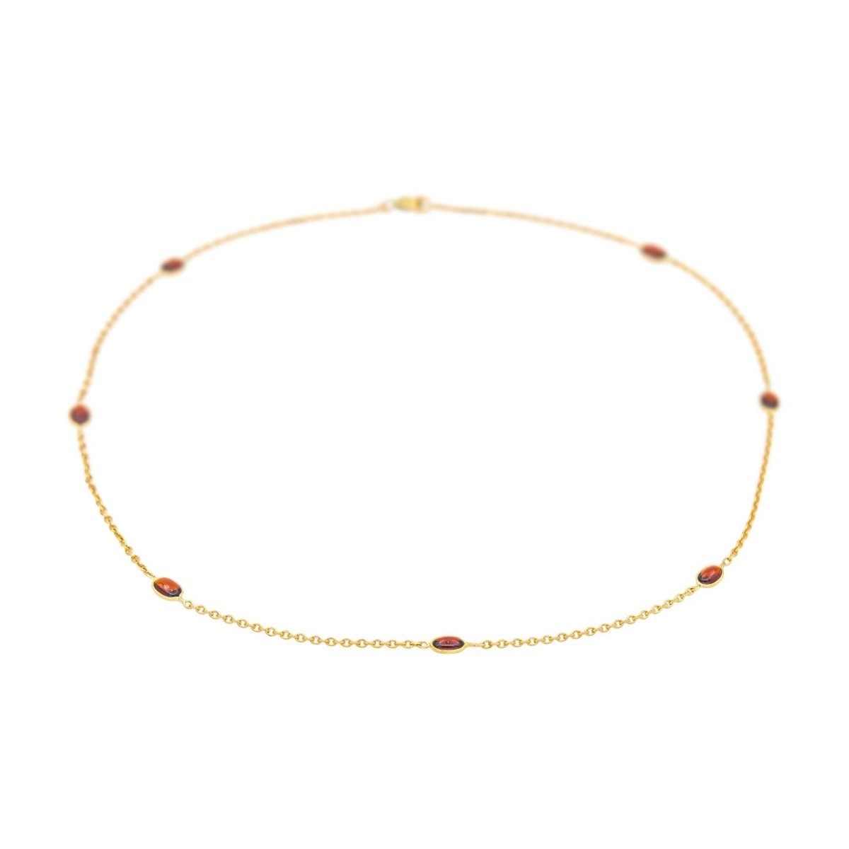 Collier Chaîne en or jaune et grenats - Castafiore