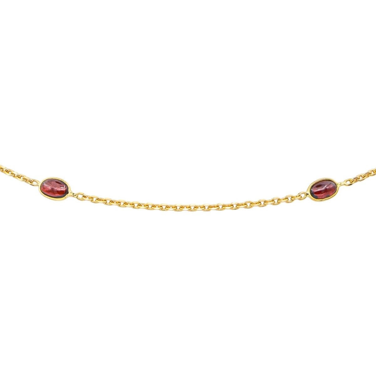 Collier Chaîne en or jaune et grenats - Castafiore