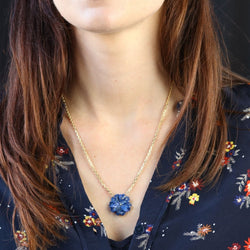 Collier Chaîne en or jaune et lapis - lazuli - Castafiore