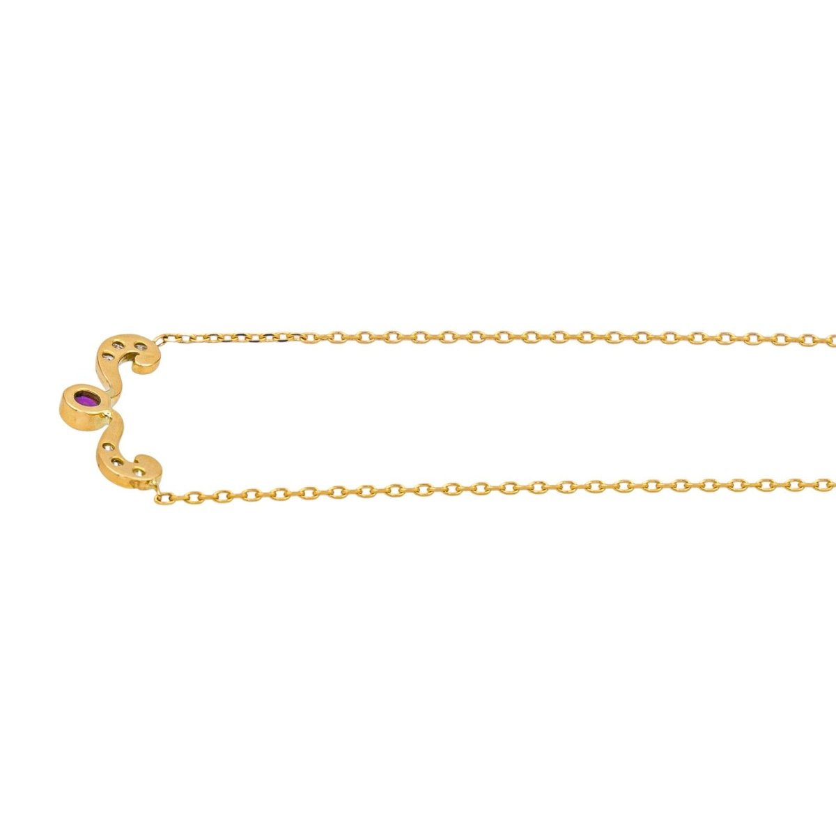 Collier Chaîne en or jaune, rubis et diamants - Castafiore