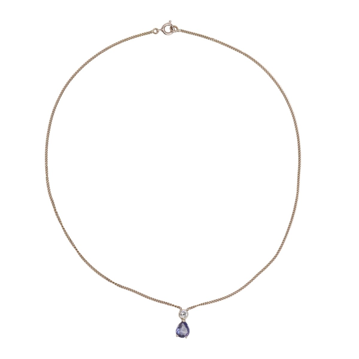 Collier Chaîne en or jaune, tanzanite et diamants - Castafiore