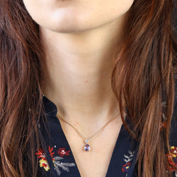 Collier Chaîne en or jaune, tanzanite et diamants - Castafiore