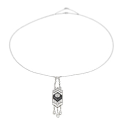 Collier Chaîne en platine, onyx et diamants - Castafiore