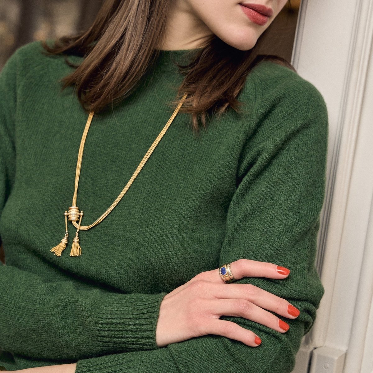 Collier Chaîne Giletière en or jaune et rose - Castafiore