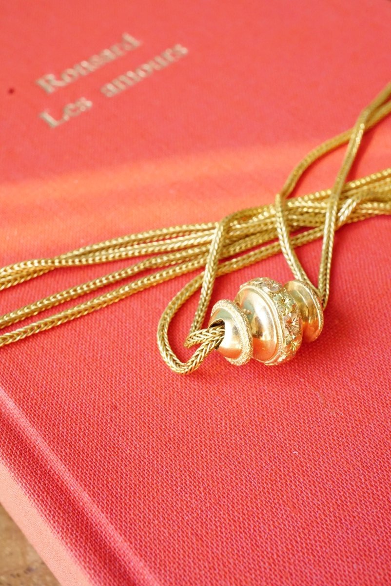 Collier Chaîne Giletière en or jaune et rose - Castafiore