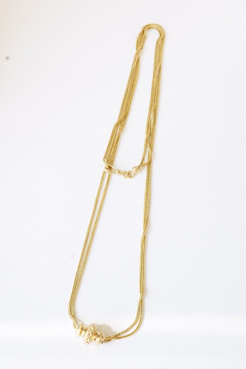 Collier Chaîne Giletière en or jaune et rose - Castafiore