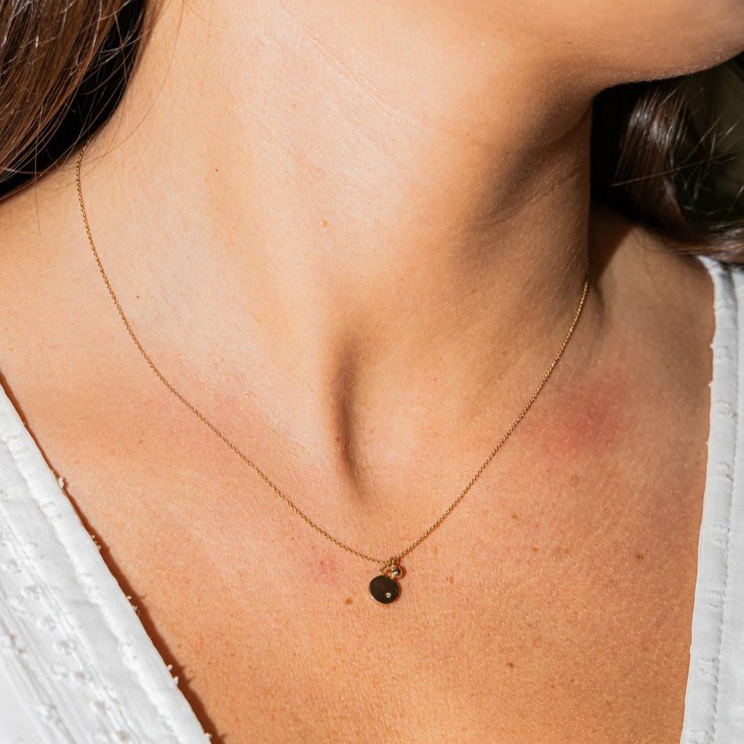 Collier Chaîne GINETTE NY "Mini Ever" en or rose et diamant - Castafiore