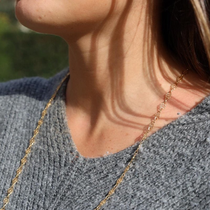 Collier Chaîne maille filigrane en or jaune - Castafiore