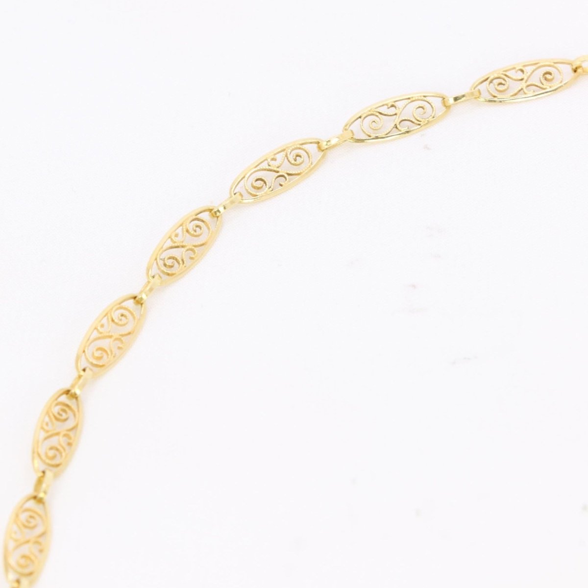 Collier chaîne maille filigrane or jaune - Castafiore