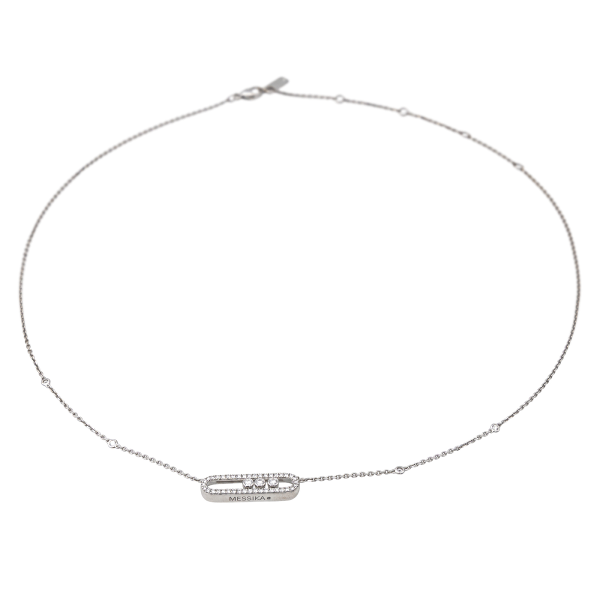 Collier Châine MESSIKA "Baby Move" en or blanc et diamants - Castafiore