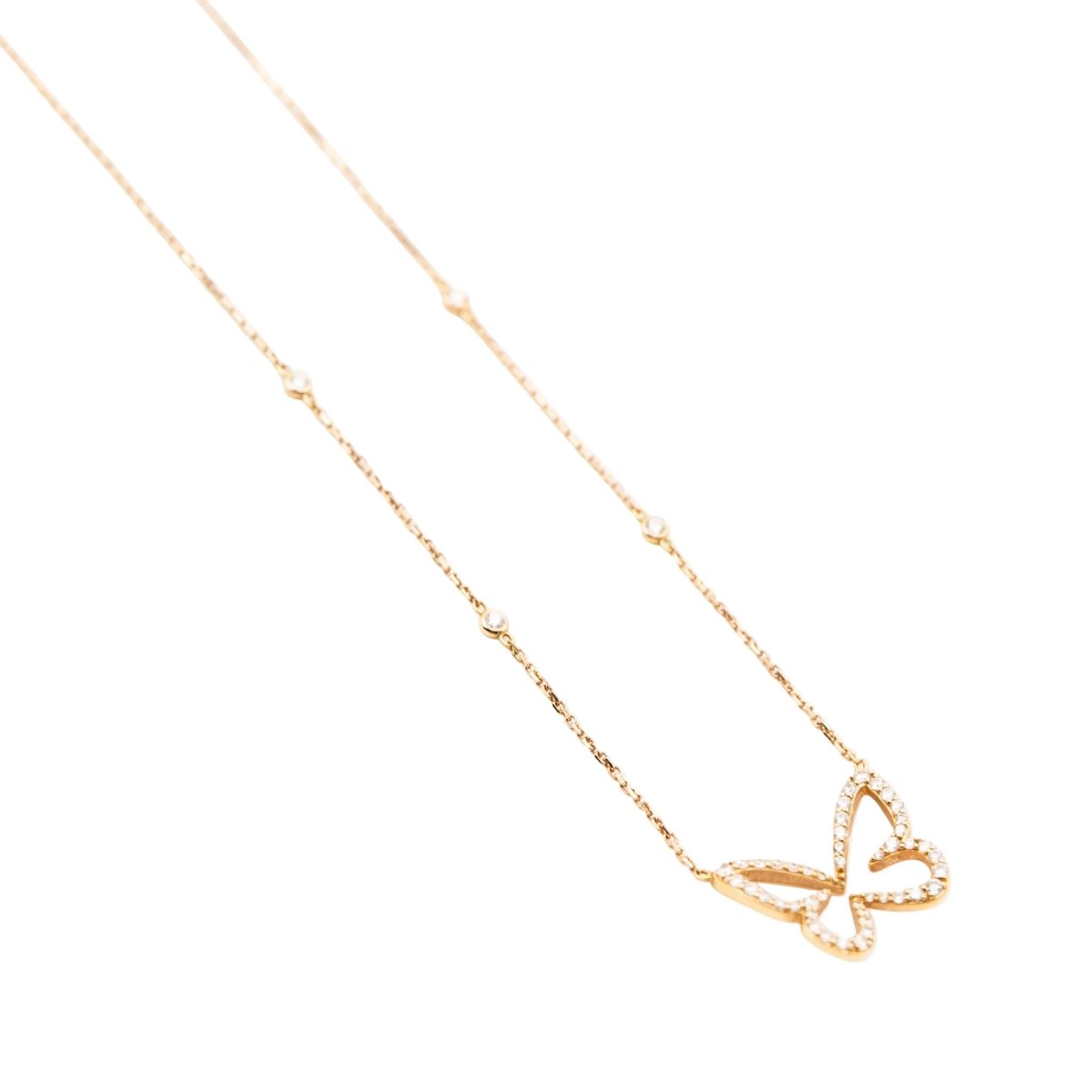 Collier Chaîne MESSIKA "Butterfly" en or rose et diamants - Castafiore