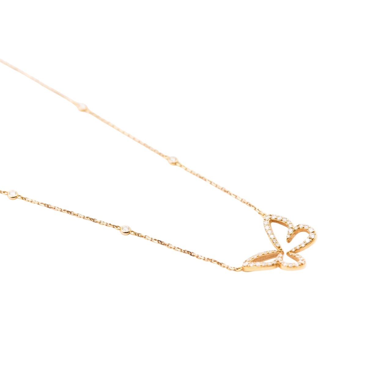 Collier Chaîne MESSIKA "Butterfly" en or rose et diamants - Castafiore