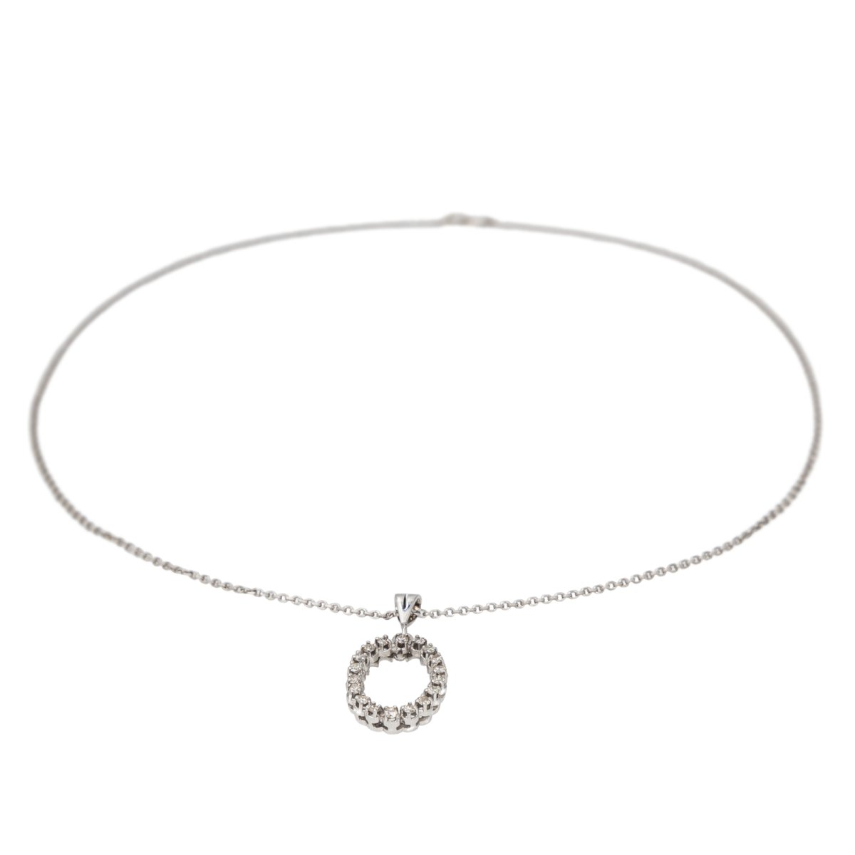 Collier Chaîne Pendentif en or blanc et diamants - Castafiore