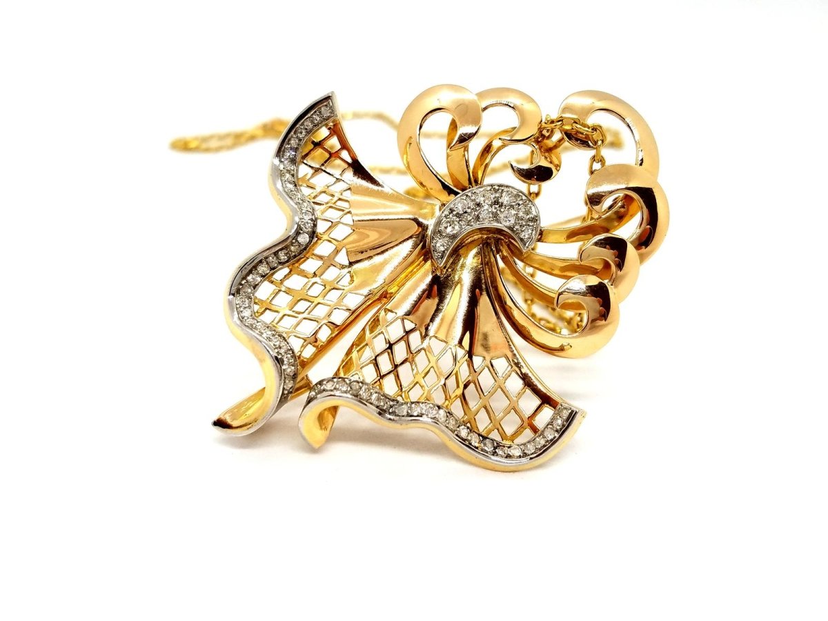 Collier Chaîne + pendentif Or jaune Diamant - Castafiore