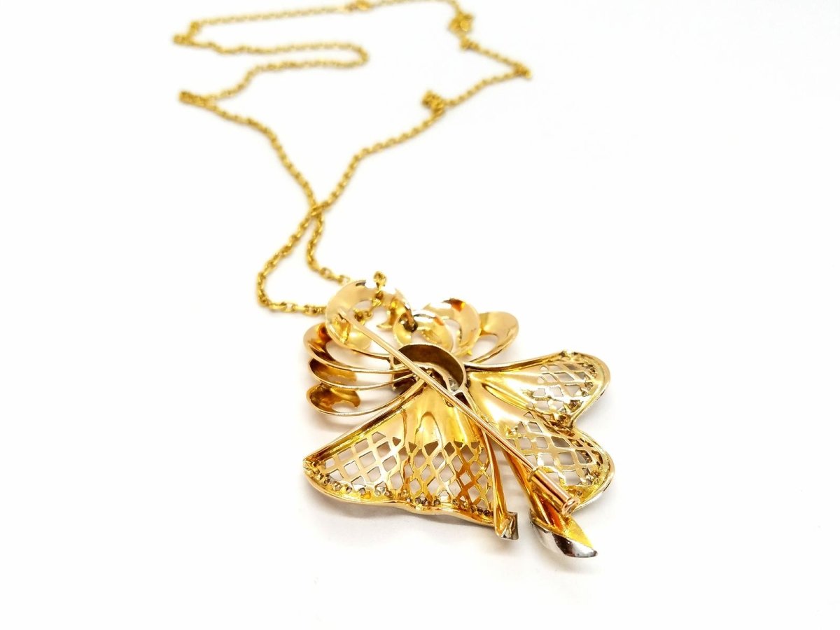 Collier Chaîne + pendentif Or jaune Diamant - Castafiore