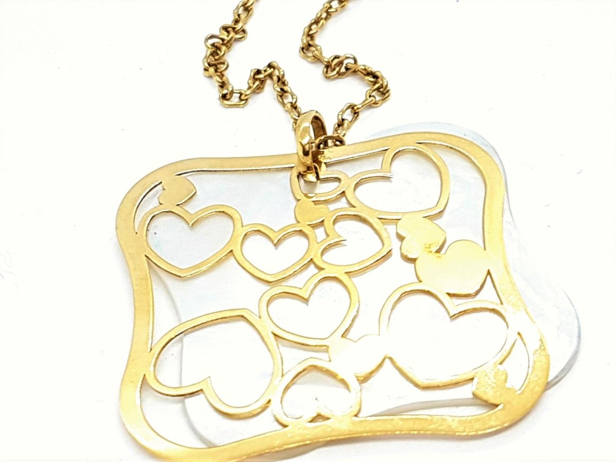 Collier Chaîne + pendentif Or jaune Nacre - Castafiore
