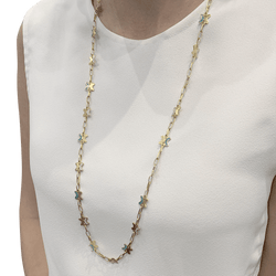 Collier CHAUMET Plique - à - jour en or jaune et émail - Castafiore