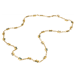 Collier CHAUMET Plique - à - jour en or jaune et émail - Castafiore