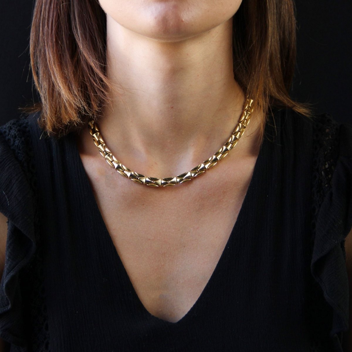 Collier CHIMENTO Maille biface en or jaune, or blanc et diamant