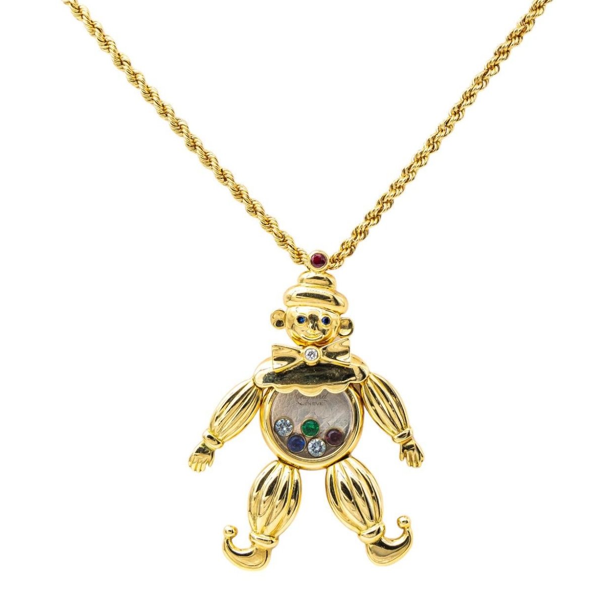 Collier CHOPARD "Happy Clown" en or jaune et diamant - Castafiore