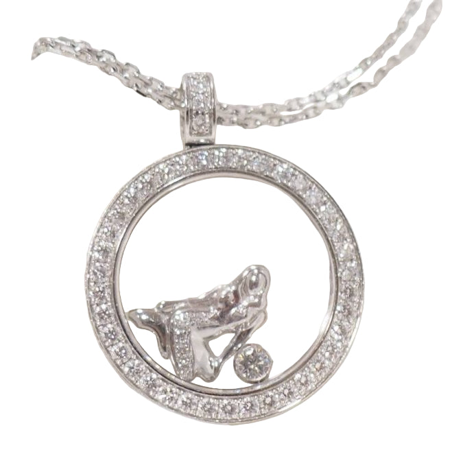Collier Chopard "happy Diamonds" en or blanc et diamants - Castafiore