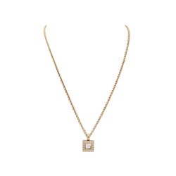 Collier Chopard, "Happy Square Diamond" en or jaune et diamants. - Castafiore