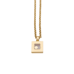 Collier Chopard, "Happy Square Diamond" en or jaune et diamants. - Castafiore
