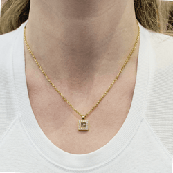Collier Chopard, "Happy Square Diamond" en or jaune et diamants. - Castafiore