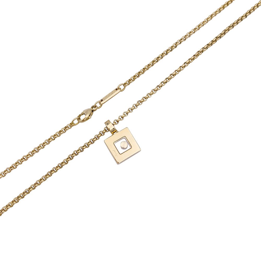 Collier Chopard, "Happy Square Diamond", or jaune, diamant. - Castafiore