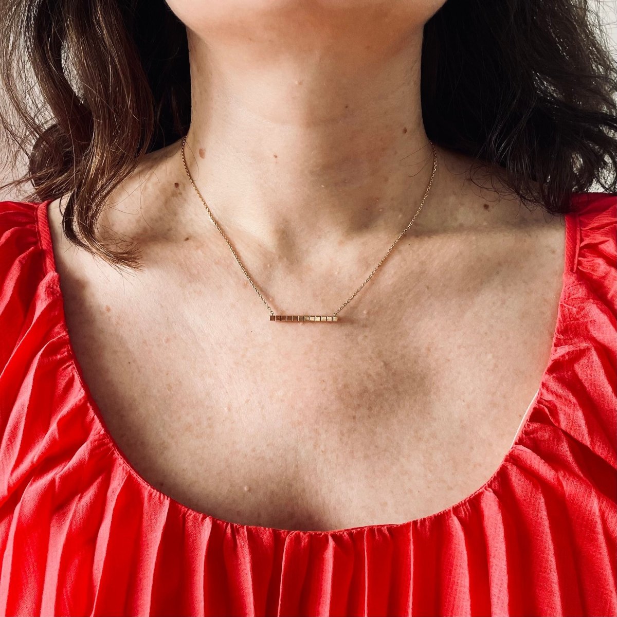 Collier CHOPARD Ice cube maille forçat en or rose - Castafiore